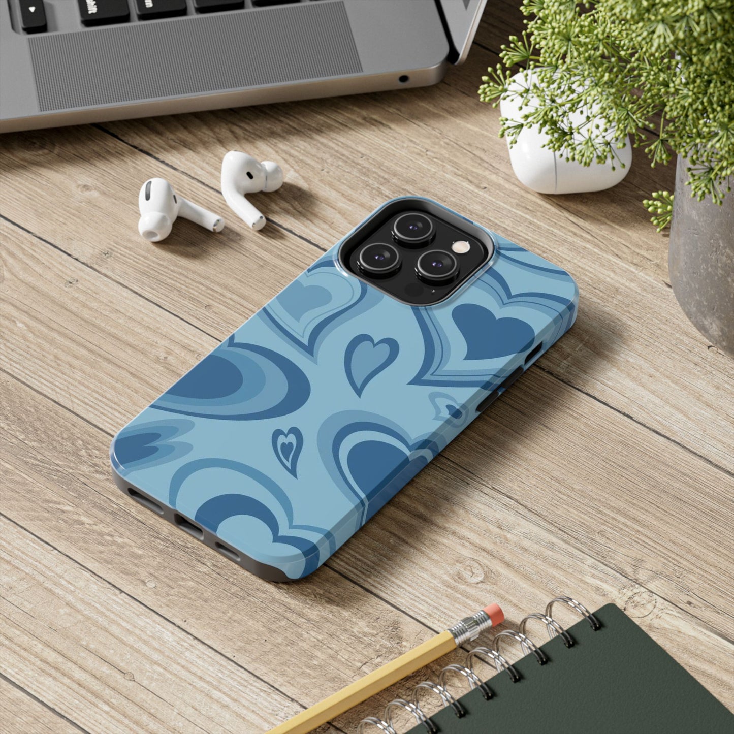 Blue Hearts Pattern Phone Case