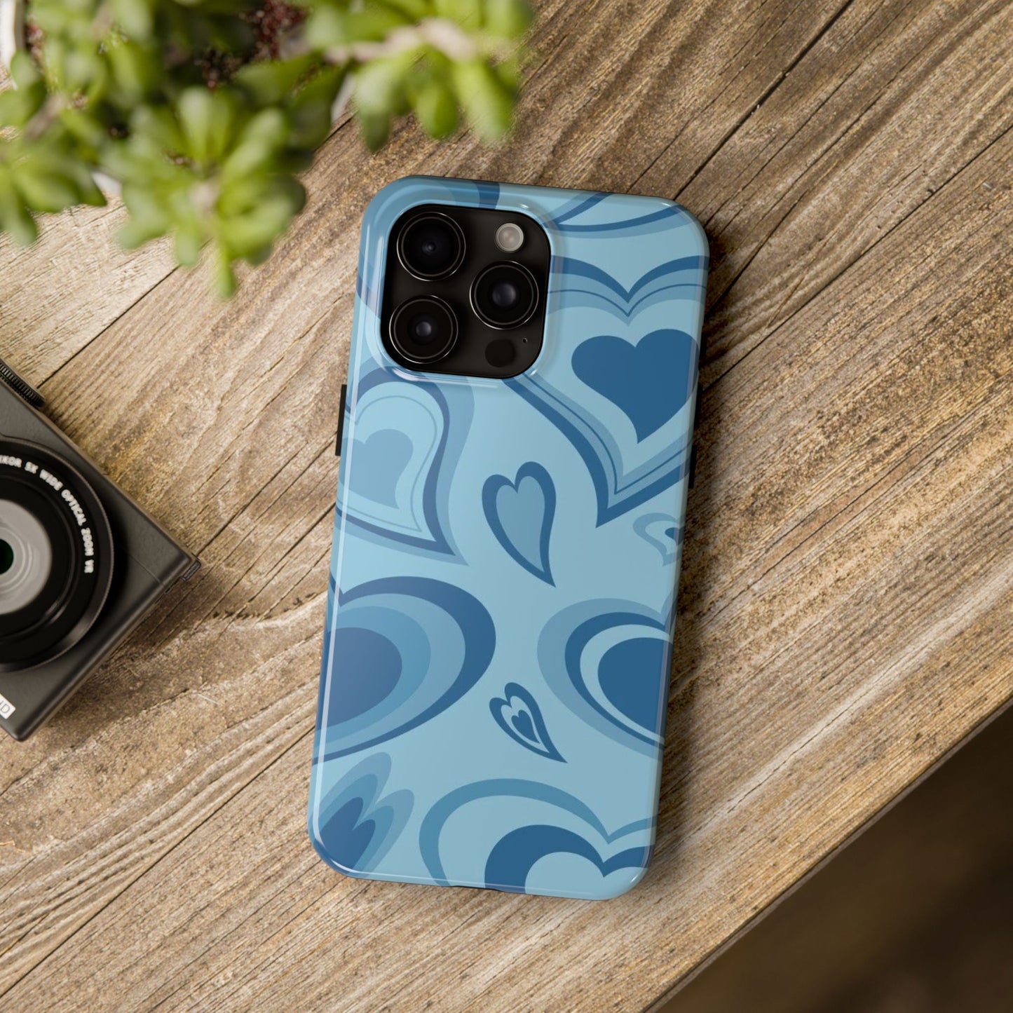 Blue Hearts Pattern Phone Case