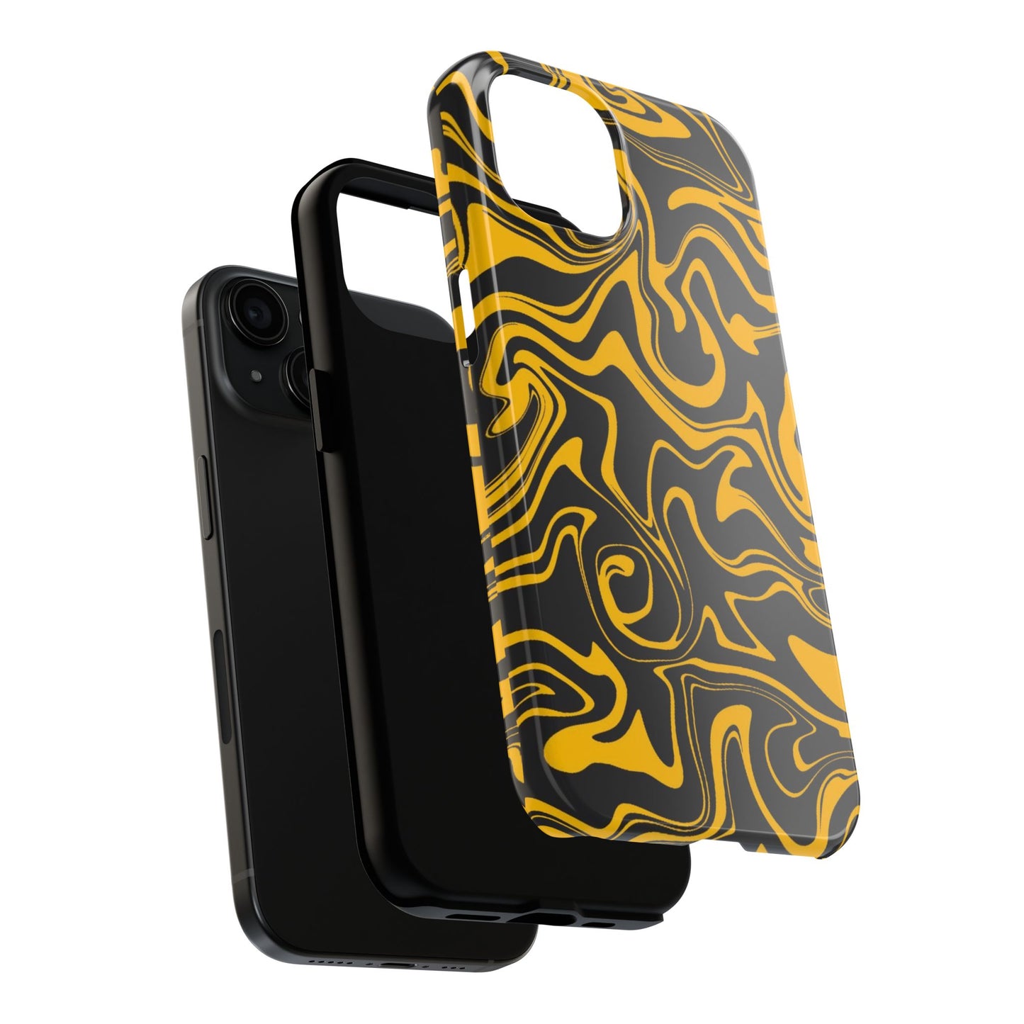 Black and Gold Mix Pattern Phone Case