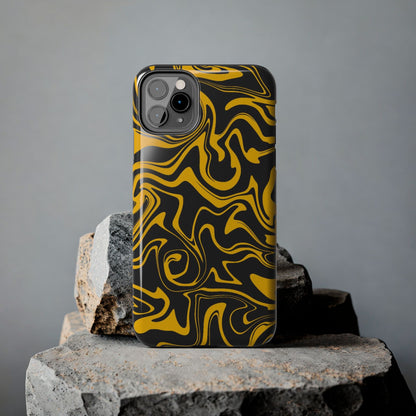 Black and Gold Mix Pattern Phone Case