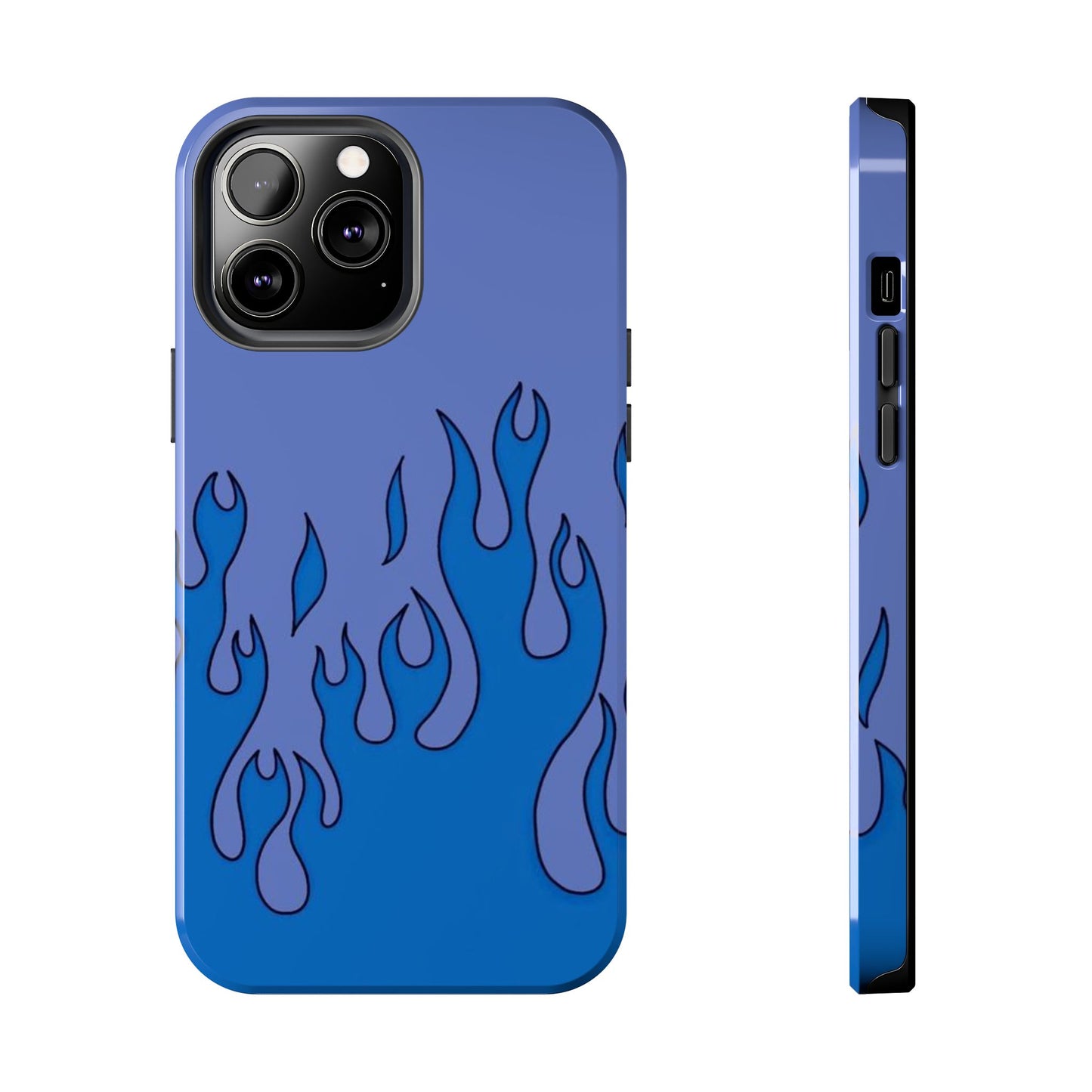 Blue Flames Pattern Phone Case