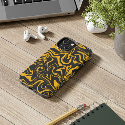 Black and Gold Mix Pattern Phone Case